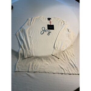 Cynthia Rowley Ivory Joy Sequin Women's‎ Sweater Size 2X Long Sleeve Knit Plus